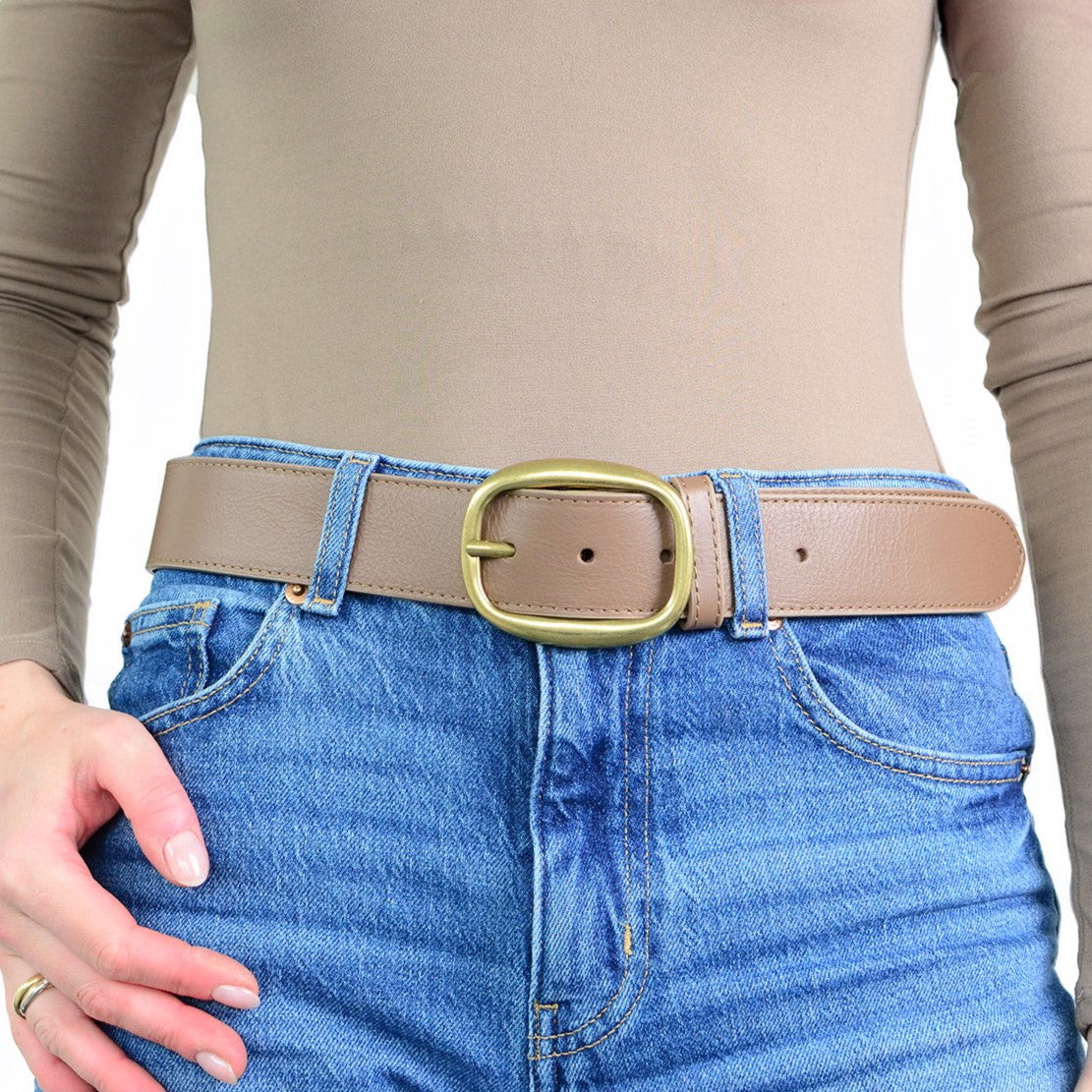 Leather belt 3.8 cm