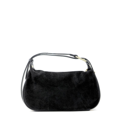 Bag "Catania" in genuine suede and leather, Black