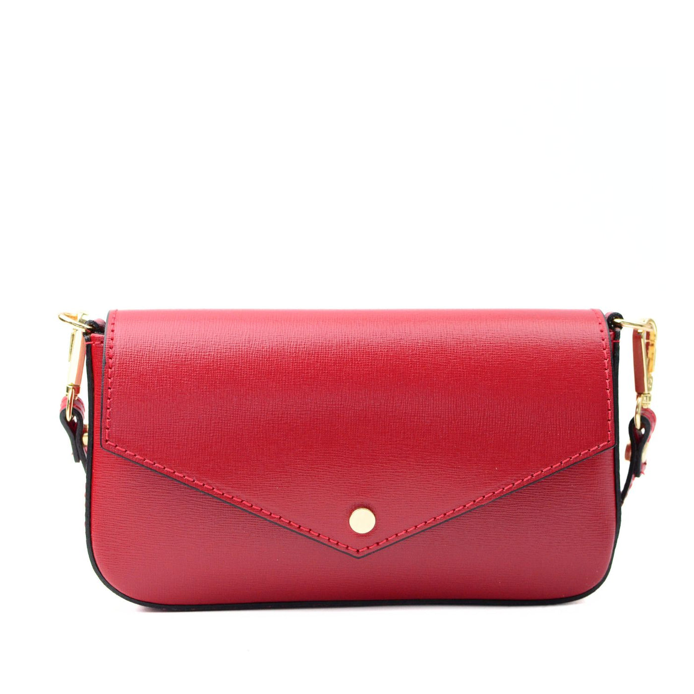 Mini envelope bag with chain in genuine leather