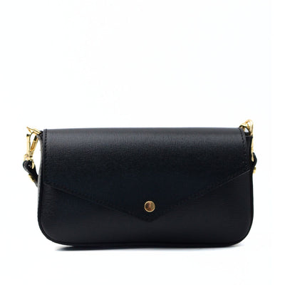 Mini envelope bag with chain in genuine leather