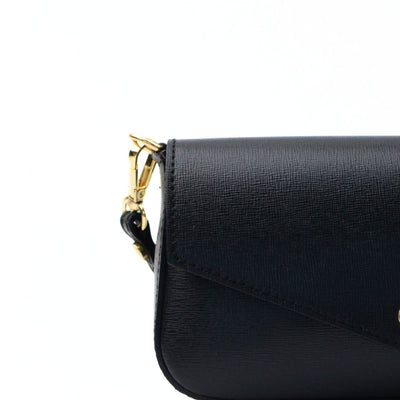 Mini envelope bag with chain in genuine leather