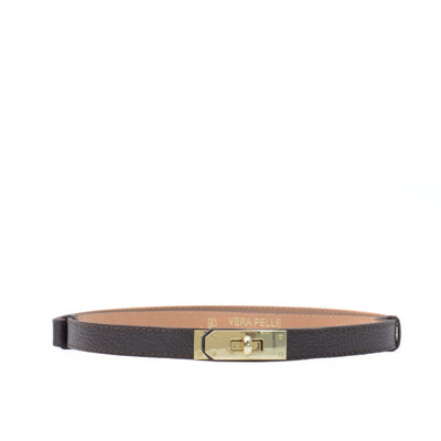 Leather belt with twist lock