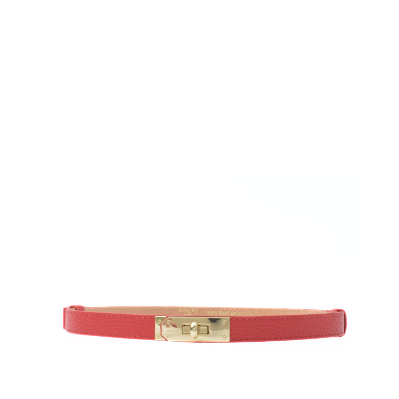 Leather belt with twist lock