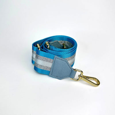 Shoulder strap for bag with gold buckle
