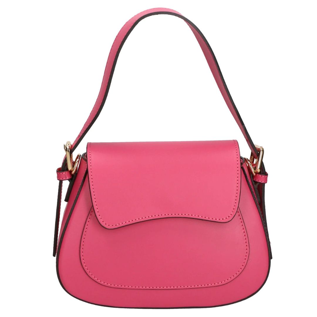 Leather bag with 2 shoulder straps "Milan", Pink