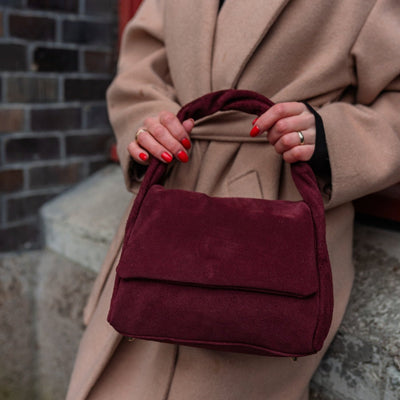 Suede bag "Sanremo" Bordeaux