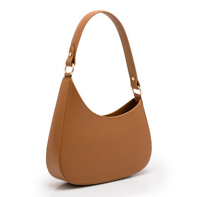 Hobo leather bag "Fano", Brown