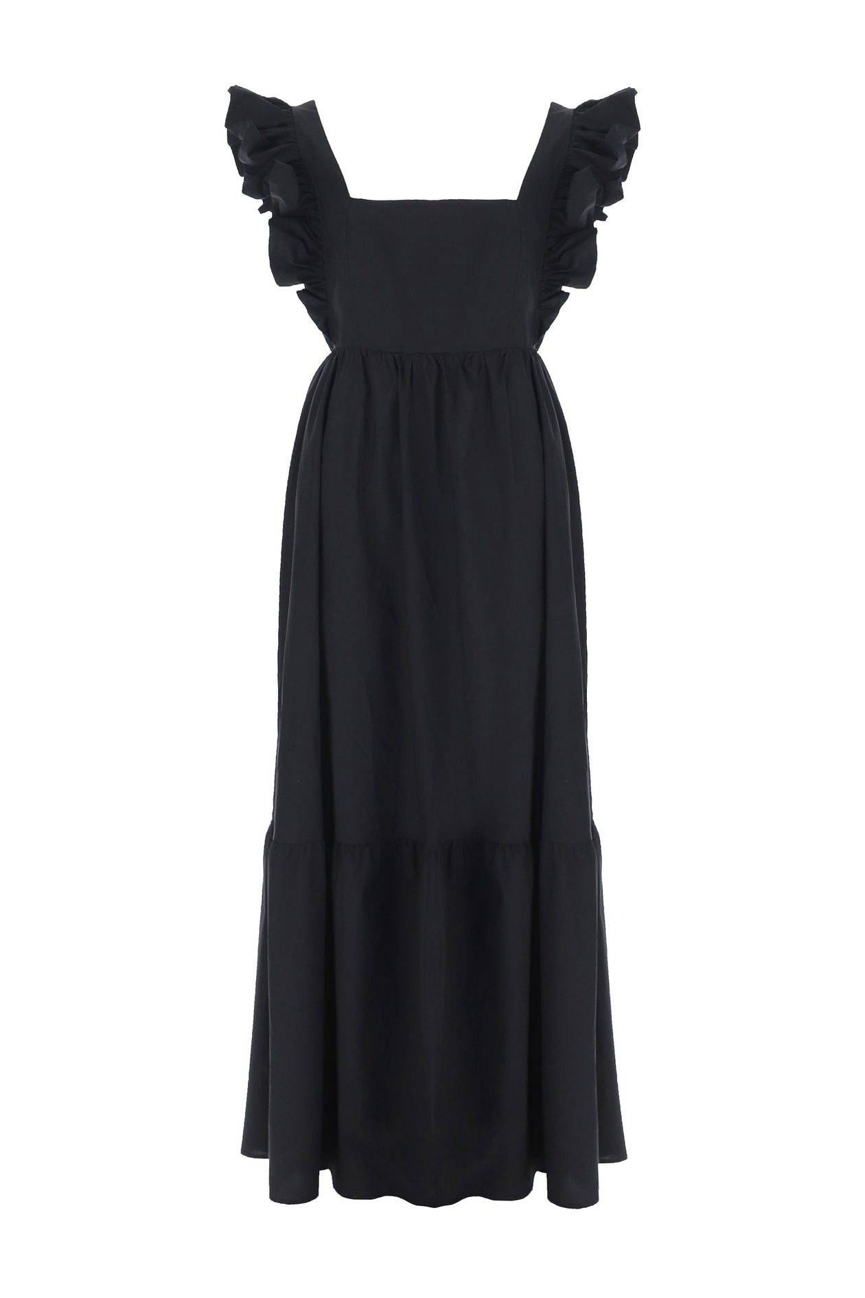 Svart maxiklänning med knytband - Latalia.se