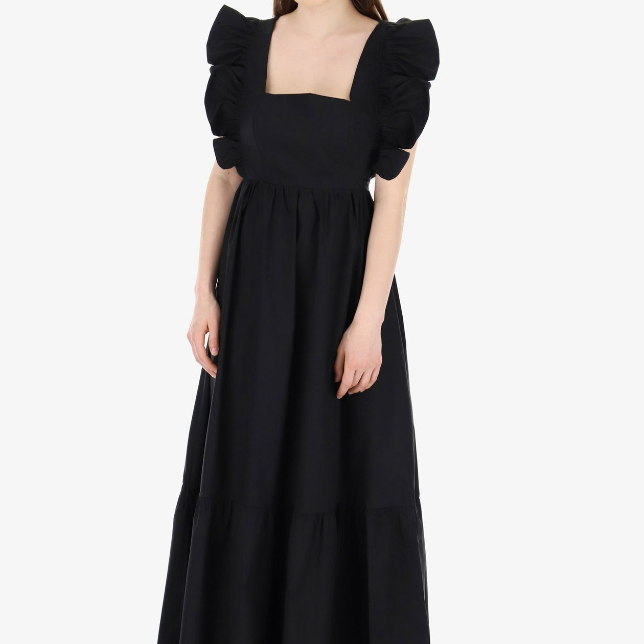 Svart maxiklänning med knytband - Latalia.se