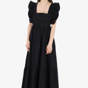 Svart maxiklänning med knytband - Latalia.se