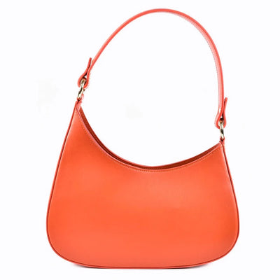 Hobo leather bag "Fano", Orange