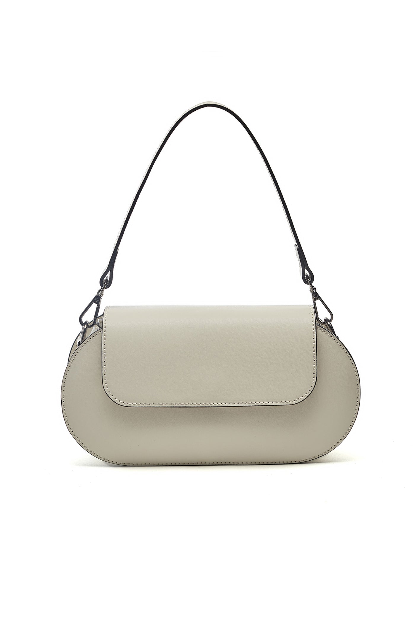 Shoulder strap bag in saffiano leather "Padua", Milk