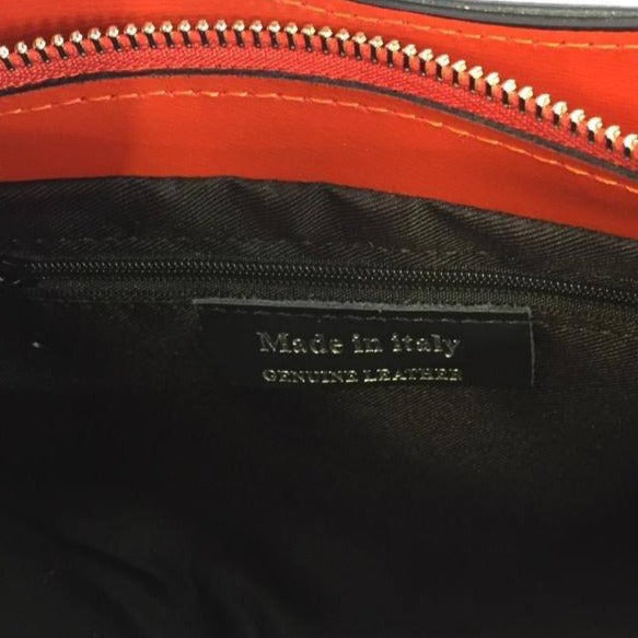 Hobo leather bag "Fano", Orange