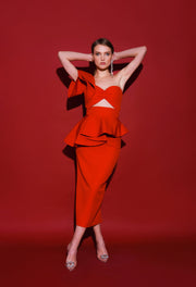 Set med topp och pennkjol "Love lips", Röd - Latalia.se