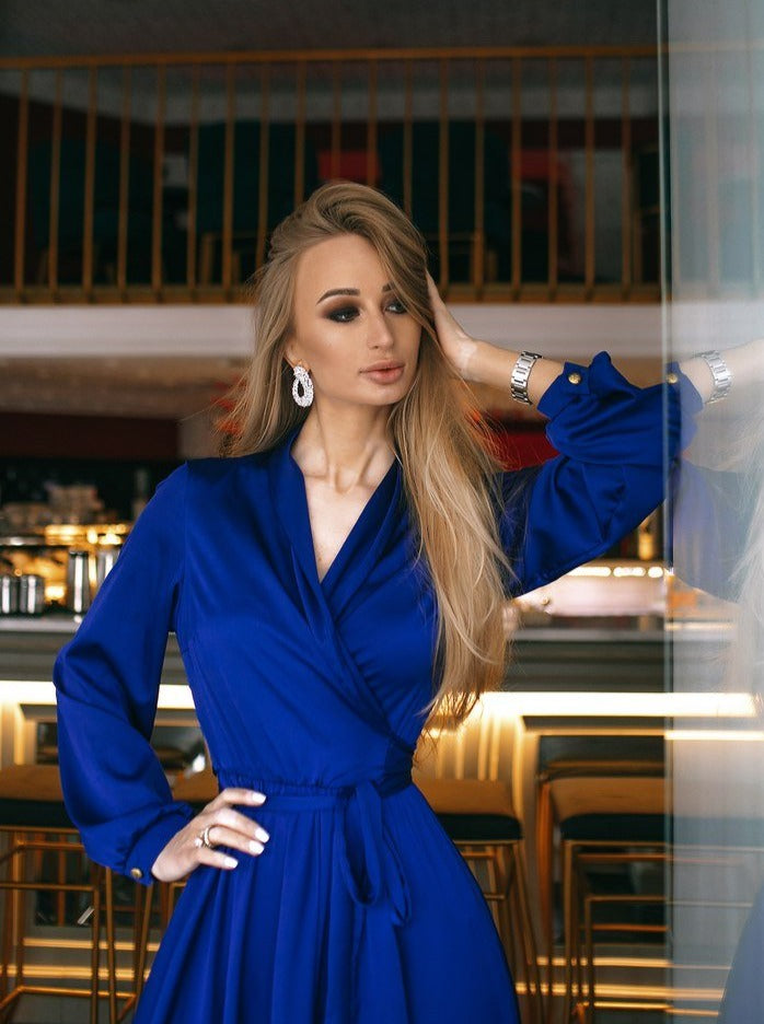 Omlottklänning "Des fruits", Blå - Latalia.se