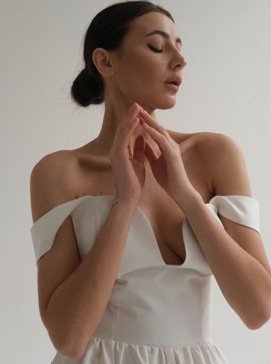 Jumpsuit med vida ben "Wanna it", Vit - Latalia.se