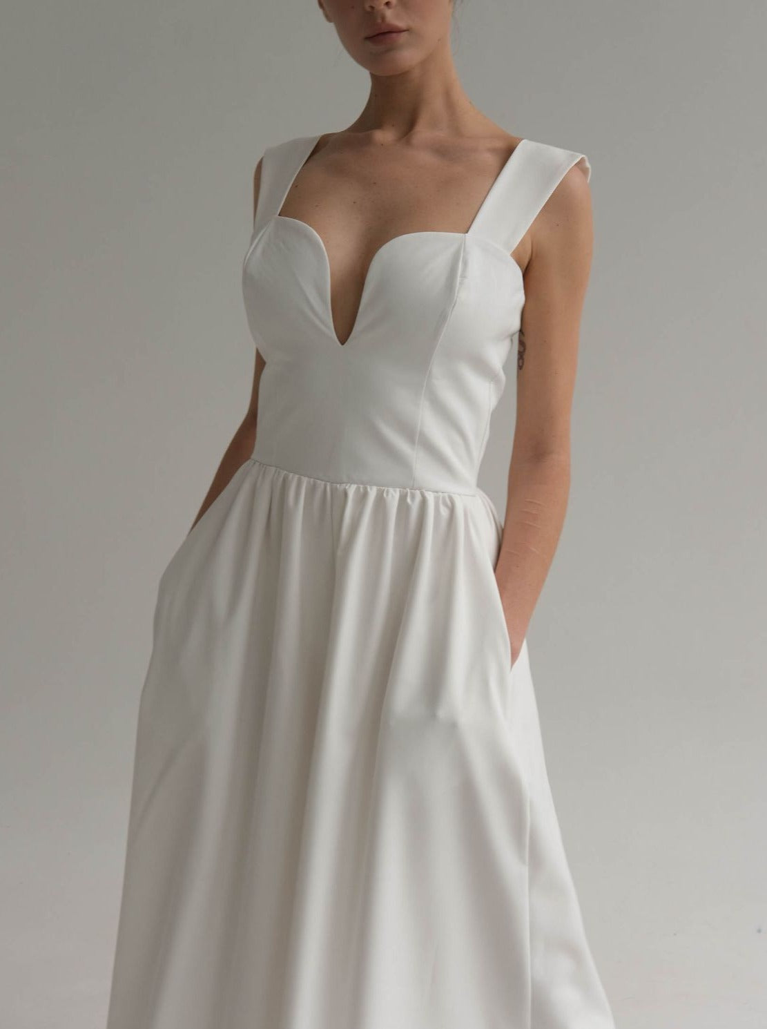 Jumpsuit med vida ben "Wanna it", Vit - Latalia.se