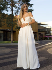 Jumpsuit med vida ben "Wanna it", Vit - Latalia.se