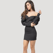 Figursydd mini-klänning "Little", Svart - Latalia.se