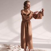 Skjortklänning med puffärmar och skärp "Lille" - Latalia.se