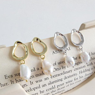 Sterling silver pearl earrings (gold or platinum plated)