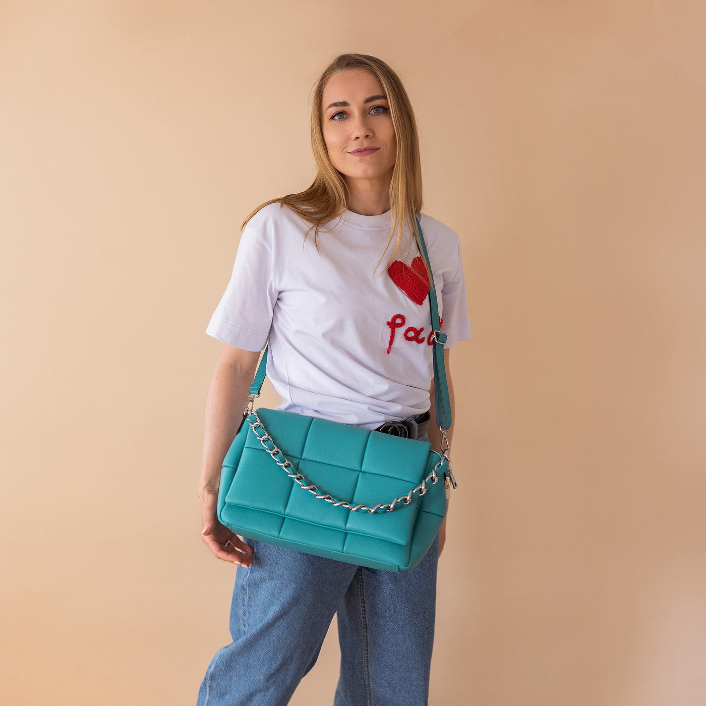 Leather bag "Spice" Large, Turquoise