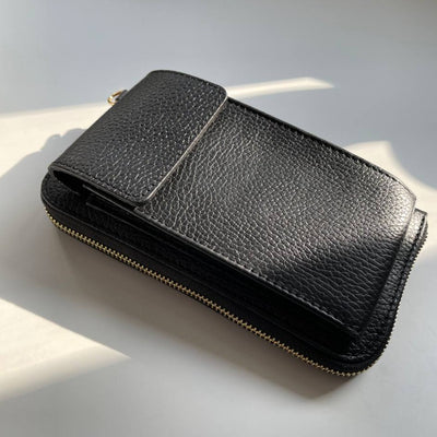 Mobile bag/wallet in genuine leather