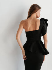 Set med topp och pennkjol "Love lips", Svart - Latalia.se