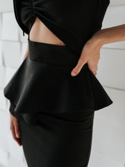 Set med topp och pennkjol "Love lips", Svart - Latalia.se