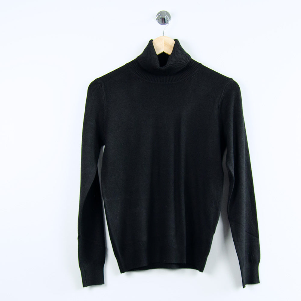 Set med ärmlös skinnklänning och polotröja, Svart - Latalia.se