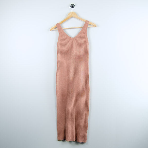 Set med ribbad klänning och tröja, Rosa - Latalia.se