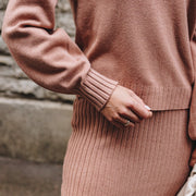 Set med ribbad klänning och tröja, Rosa - Latalia.se