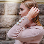 Tröja med pärlknappar, Ljusrosa - Latalia.se